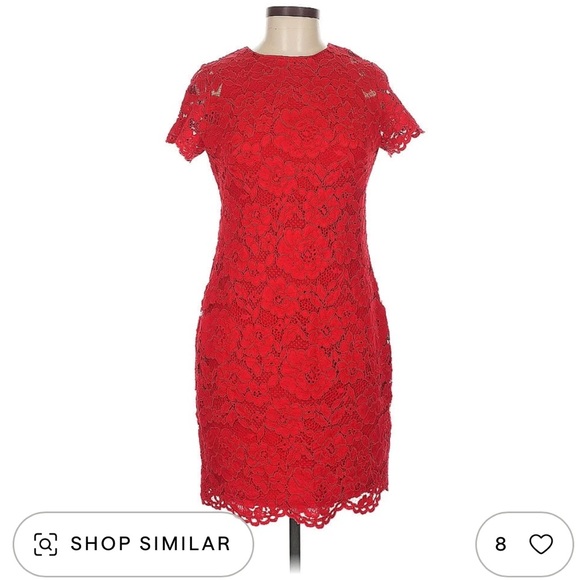 Red lace mini dress - Picture 2 of 11